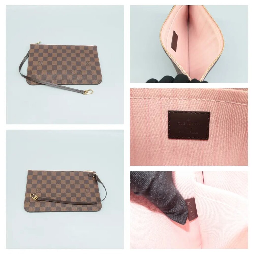 100% Auth Louis Vuitton Neverfull MM Brown W/P Damier Ebene Canvas Shoulder Bag - Picture 11 of 12